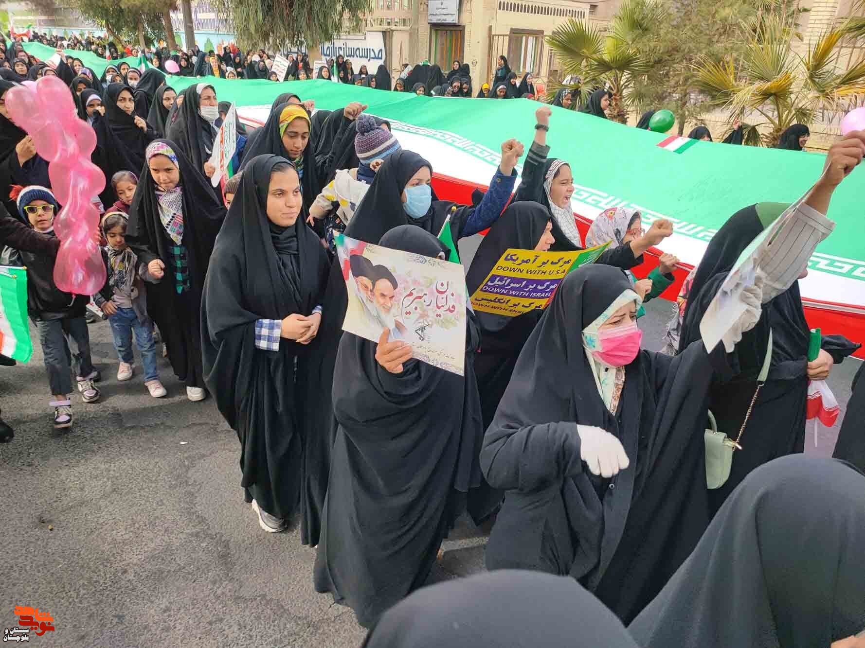 راهپیمایی یوم الله ۲۲بهمن در شهرستان زاهدان برگزار شد