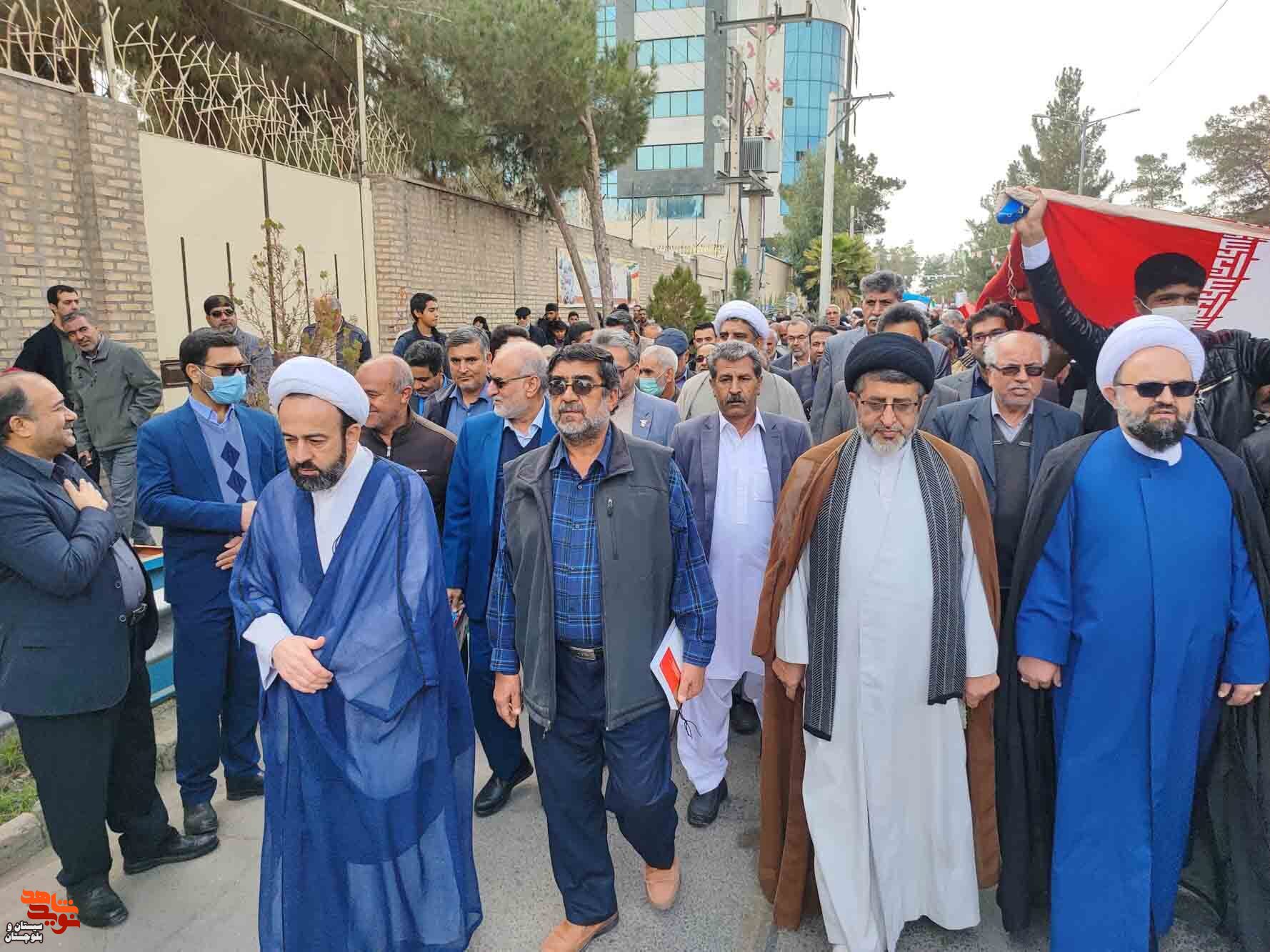 راهپیمایی یوم الله ۲۲بهمن در شهرستان زاهدان برگزار شد