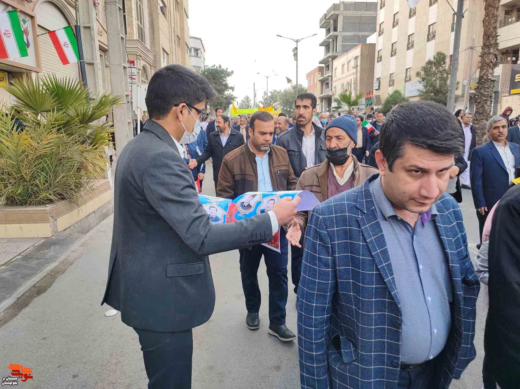 راهپیمایی یوم الله ۲۲بهمن در شهرستان زاهدان برگزار شد