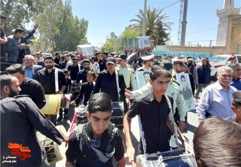 پیکر مطهر 2 شهید کلانتری 16 زاهدان تشییع شد