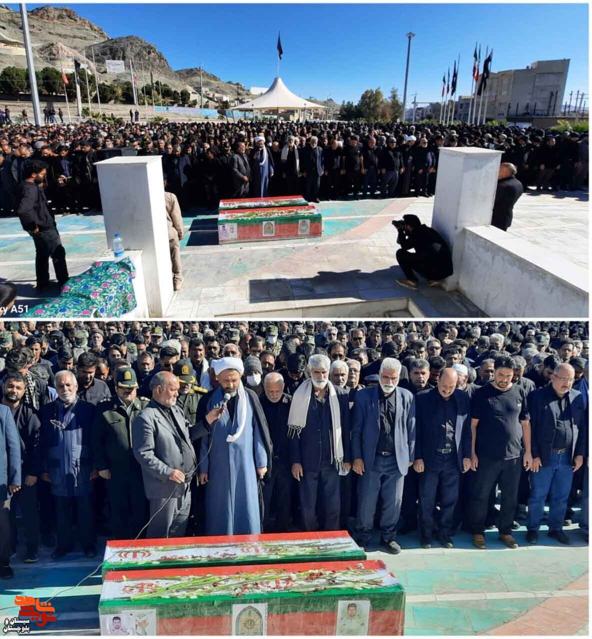 پیکر مطهر ۲شهید نیروی انتظامی در زاهدان تشییع شد