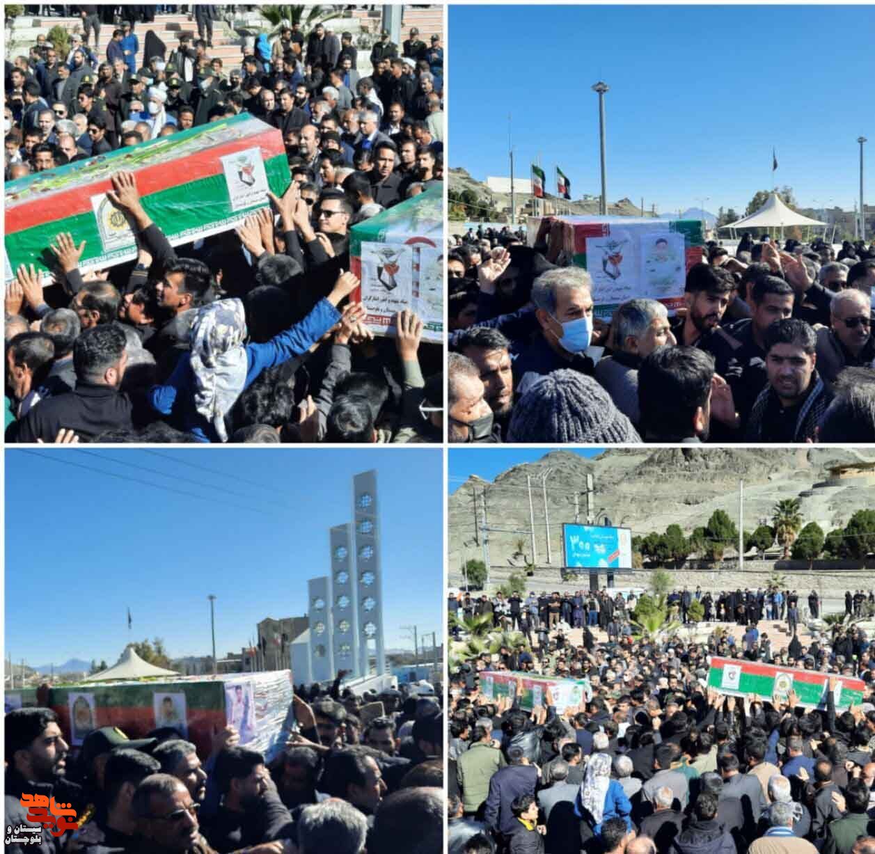 پیکر مطهر ۲شهید نیروی انتظامی در زاهدان تشییع شد