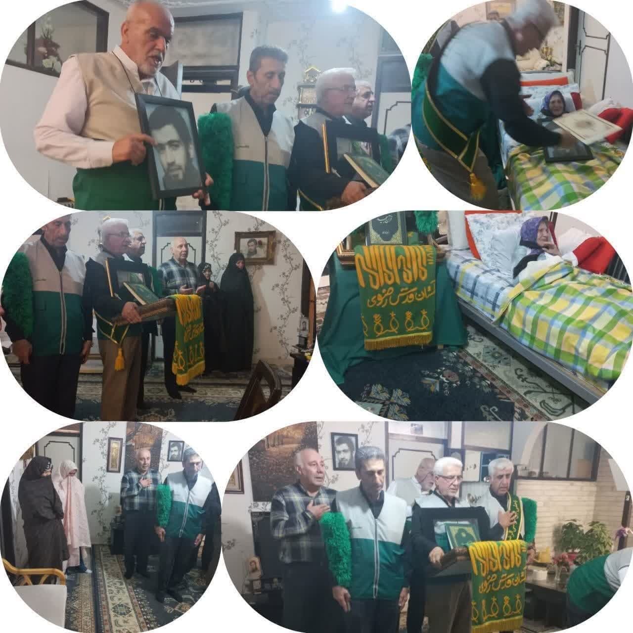 خادمیاران رضوی با خانواده‌های شهیدان در روستای نوجان دیدار کردند/ اهدای پرچم متبرک آستان قدس رضوی
