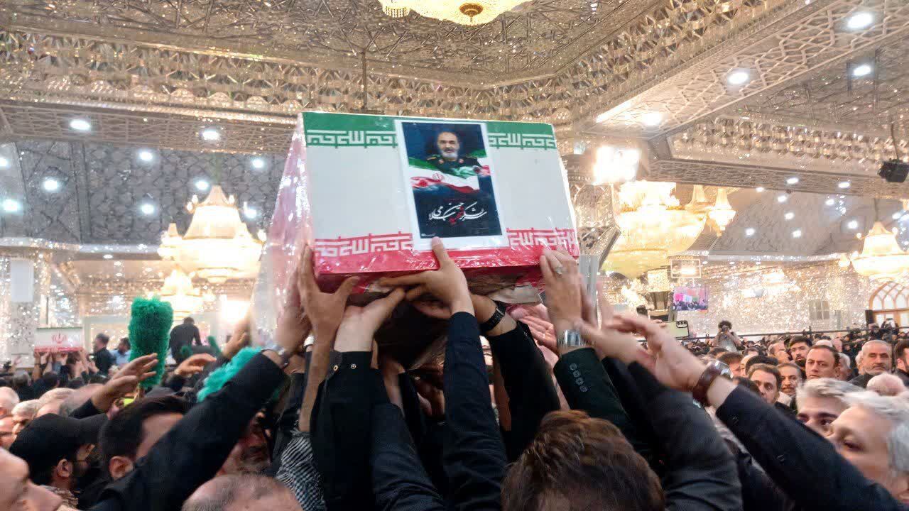 پیکر سپهبد شهید حسین سلامی در حرم حضرت عبدالعظیم (ع) آرام گرفت