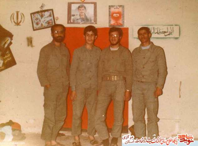 از چپ: عابدی - شهید حسن رمضانی - غلامی - حق دین