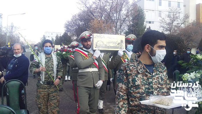 تشییع و تدفین پیکر مطهر ۲ شهید گمنام در دانشگاه فرهنگیان کردستان