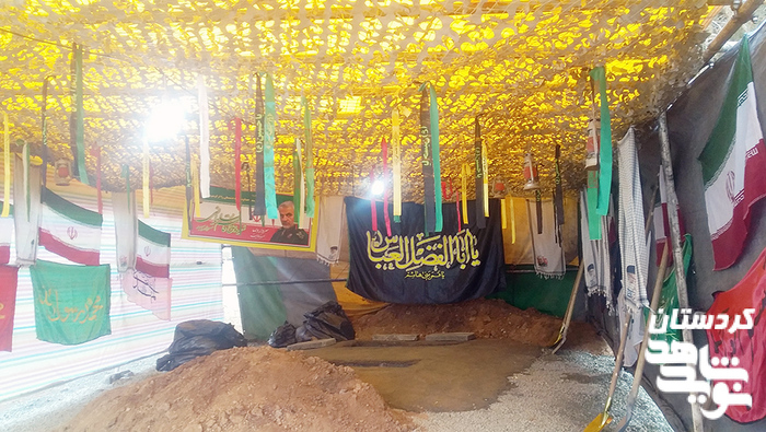 تشییع و تدفین پیکر مطهر ۲ شهید گمنام در دانشگاه فرهنگیان کردستان