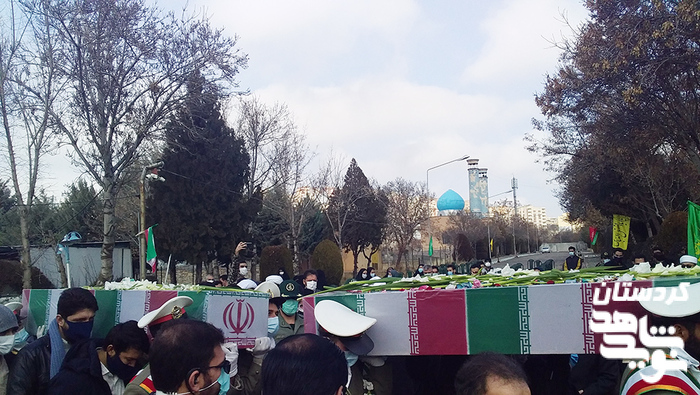 تشییع و تدفین پیکر مطهر ۲ شهید گمنام در دانشگاه فرهنگیان کردستان