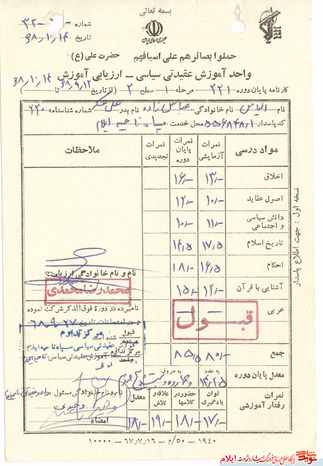 اسناد به یادگار مانده از تخریب چی شهید«الیاس عباس زاده»